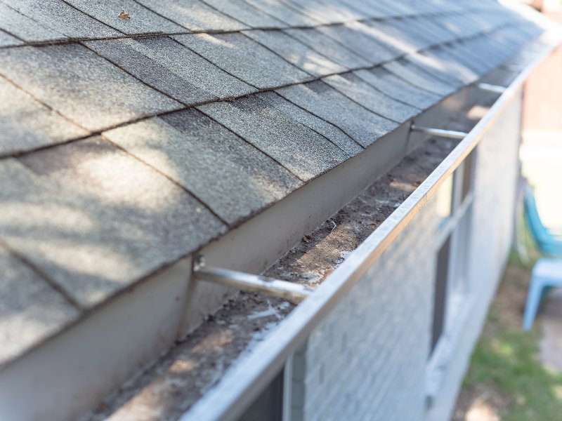 up close view of dirty gutter